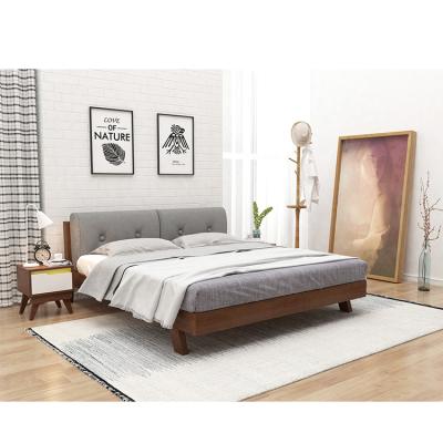 China Comfortable Modern Hot Selling Solid Wood Frame Bed For Bedroom Furniture Set for sale