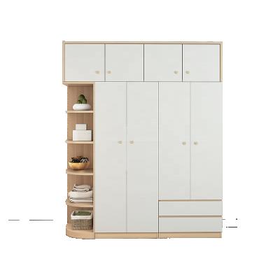 China (Others) Simple Design Adjustable Modern Bedroom Furniture Set Large Storage Space Wooden Double Door Wardrobe Set for sale