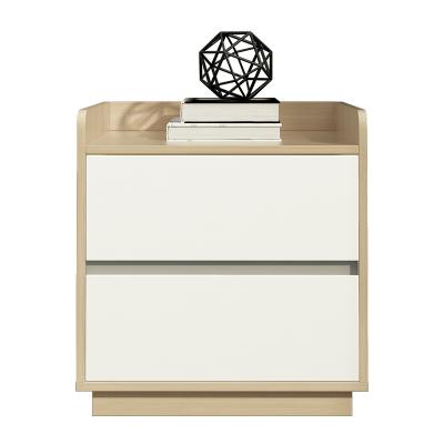 China (Other) High Quality Simple Design Bedroom Furniture Wooden Nightstand Adjustable Bedside With 2 Drawers for sale