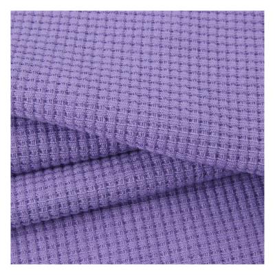 China 2 Layers Shrink-Resistant Soft Absorbent Stretch Waffle Yarn Dyed Textured Cotton Knit Fabric for sale