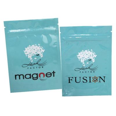 China Disposable Custom Lash Extension False Lashes Eyelash Extensions Flat Packing Ellipse Sachet Bags Plastic Bundles For Lashes for sale