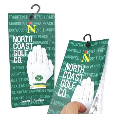 China Moq Recyclable Low Matte Aluminum Foil Zip Lock Pouch Green White Printed Bags For Golf Glove Packaging for sale