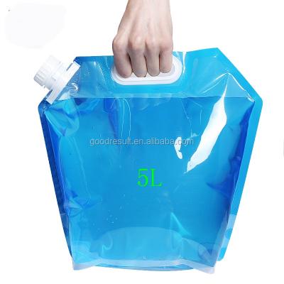 China Disposable 2L, 3L, 4L, 5L transparent stand up spout pouch refilling spout liquid packaging bag with cup cap and handle for sale