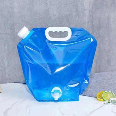 China Recyclable BPA Free Reusable Stand Up Drinking Water Bag 10L 5L Drinking Water Pouch With Tap for sale