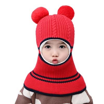 China COMMON Kids Girls Ears Hats Winter Kids Hats Warm Scarf Set Baby Hood Child Knitted Cute Hat For Girl Boy for sale