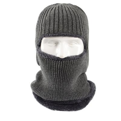 China COMMON Winter Knitted Hat Men Women Mask Scarf Skullies Beanies Hat For Men Fur Wool Hat Warm Soft Hats for sale