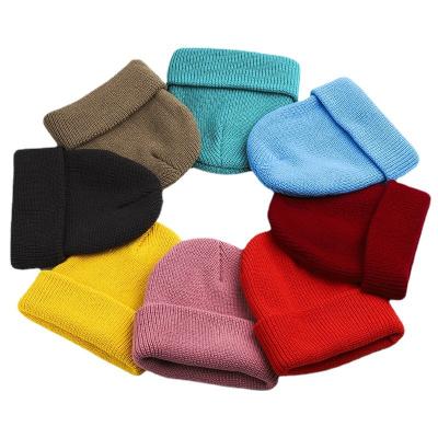 China 2021Custom Winter COMMON Plain Dyed Winter Warm Acrylic Beanie Knitted Hat Unisex for sale