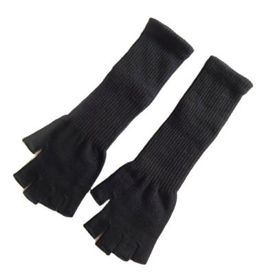 China Plain Factory Direct Fashion Hot Sleeve Knitted Long Fingerless Gloves for sale