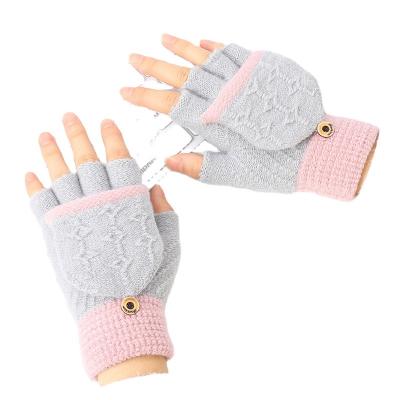 China High Quality Fingerless Dual-Use Flip Color Gloves Ladies Gloves Ladies Autumn Winter Warmth Cute Matching Eco-Friendly Half-Finger for sale