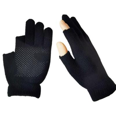 China Fingerless Knitted Cotton Grip Warm Gloves Men Women Simple Unisex Gym Anti Slip For Sports Yoga Half Finger Gloves for sale