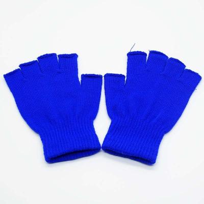 China Plain Outdoor Sports Winter Running Gloves Knitted Half Finger Gloves For Men And Women for sale