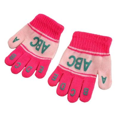 China Cheap Warm Knitted Colorful Mittens Soft Kid Glove Magic Gloves For Student Kids Glove Knitted Children for sale