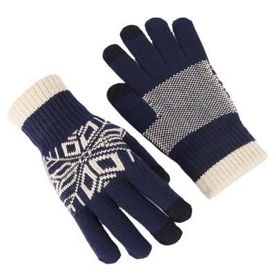 China High Quality Durable Men Plus Size Gloves Touch Screen Velvet Padded Tide Warm Knitted Men's Gloves for sale