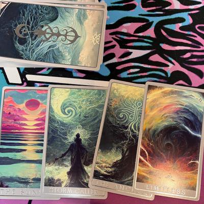 China Paper Custom ethereal orbs box and oracle playing cards tarot astrosoul deck printing for sale