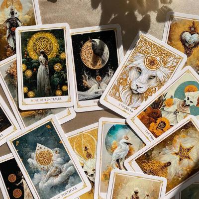 China Paper Custom printing black tarot cards and oracles wholesale tarot card russian version tarot cards calsic for sale