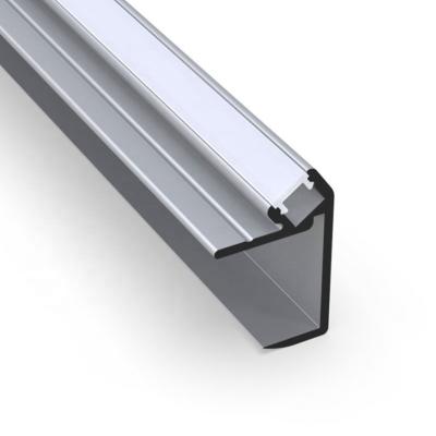 China Wardrobe Anodized Profile Silver Aluminum Extrusion Profile Housing For LED Strip Track for sale