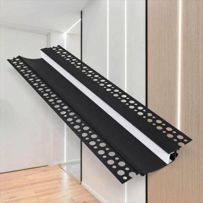 China Aluminum Radiator LED Light Diffuser Channel Trimless Recessed Plaster LED Aluminum Profile For LED Strip Light for sale