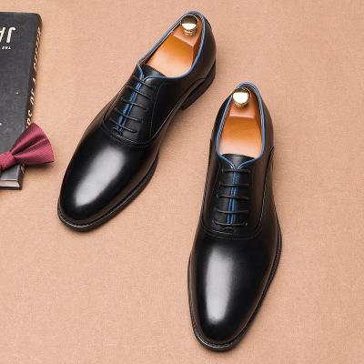 China Deodorization a new line of men's top-layer whip high-quality European oversized shoes men's leather leisure shoes for sale