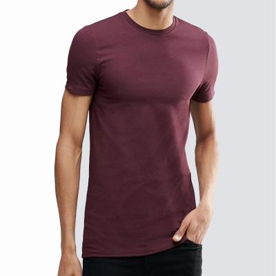 China Wholesale Anti-Shrink Mens Shirts Slim Fit Men's Plain Gym 95% Cotton And 5% Spandex Mens T-shirts for sale