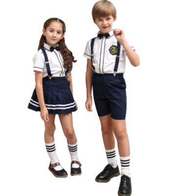 China New School Fashion for Boys and Girls Custom Made Children's British Style Summer School Uniform for sale