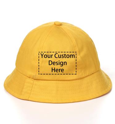 China Custom Character Logo Plain Dyed Cute Kids Bucket Hat for sale