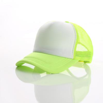 China OEM COMMON wholesale custom panel logo free sample YUEXING trucker mesh hat bulk empty fluorescent hat 5 without logo for sale