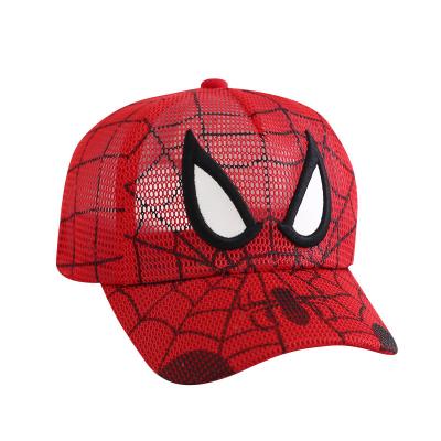 China Cool Movie Character Cartoon Marvel Baseball Cap Spider Man Full Image Children Mesh Hat for sale