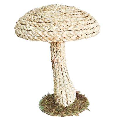 China Eco-Friendly Exclusive Bohemian Natural Handmade Braided Decor Large Corn Husk Decoration Mushroom Garden Eco-Friendly for sale