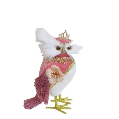 China Factory Direct Selling Lovely Christmas Foam Tassel Owl Classic Hand Made Christmas Home Decoration for sale