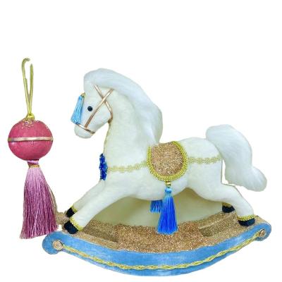 China 2022 Hand Made Tassel Christmas Rocking Horse Decoration Christmas Decoration Party Supplies Decoration for sale