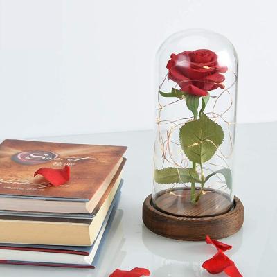 China Best Lasting Home Rose Flower Glass Forever Rose Heads Preserved Roses In Box Valentines Day Gifts Glass Women for sale