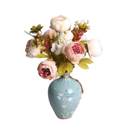 China Durable Preserved Flower Dried Decoration DIY Soft Bouquet Gift In Flower Arrangement Home Decoration Flowers Peony Bouquet Decoration for sale