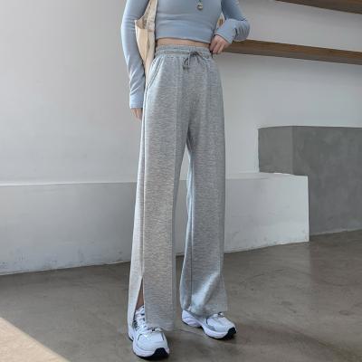 China 2021 QUICK DRY spring and autumn new high-waisted and loose purple sweatpants and casual pants women jogging pants for sale