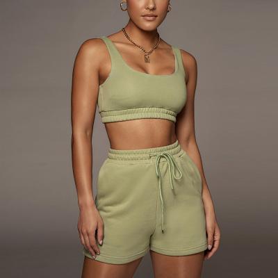 China QUICK DRY Jogging Suit New Custom Casual Sports Outfits Wear Solid Color Two Piece Short Set 2 Piece Set for sale