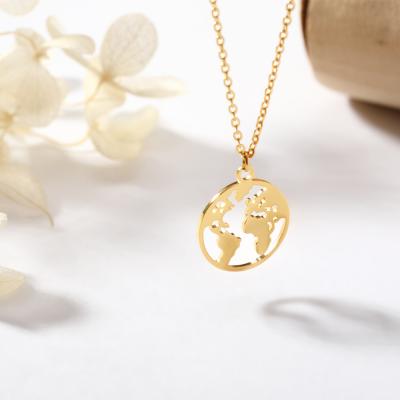 China Minimalist World Map Jewelry Wanderlust Necklace Travel FASHIONABLE Tasty Jewelry Necklace for sale