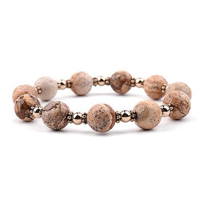 China FASHIONABLE Natural Stone Beads Simple Bangle Bracelet For Women Men Elastic Gemstone Bracelets For Women for sale