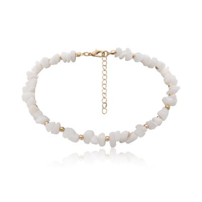 China Classic European American fashion neck natural stone beaded necklace contracted pearl chocker crystal semi-precious stone necklace for sale