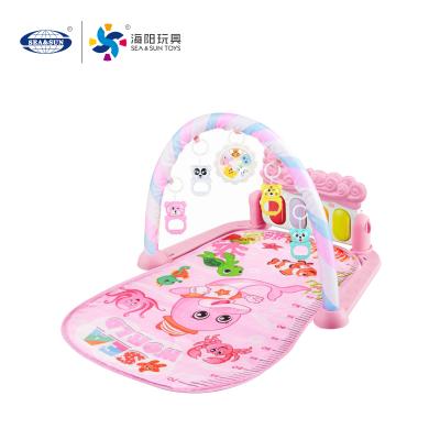 China Eco-friendly soft toy baby fitness pad with side baby toy set light music baby pedal piano for sale