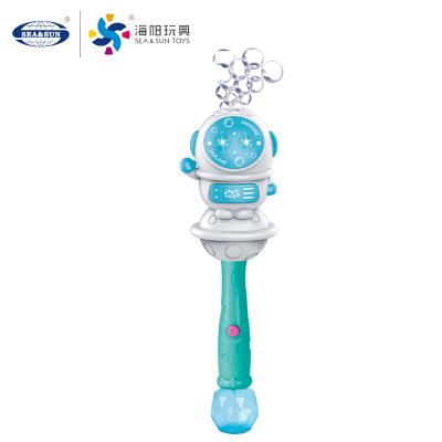 China Plastic Funny Electric Magic Wand Bubble Toy Automatic Cartoon Bubble Machine, Bubble Wand With Light And Sound for sale