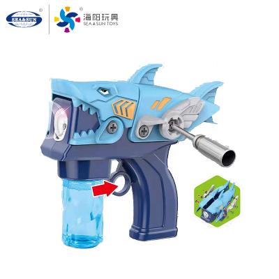 China Outdoor Play Toy Set Electric Detachable Shark Bubble Gun Toy for sale