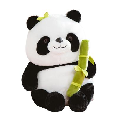 China Simulation Eco-friendly Material Cute Bamboo Grows Panda Doll Plush Toy Girl's Birthday Gift Bear Plush Toy for sale