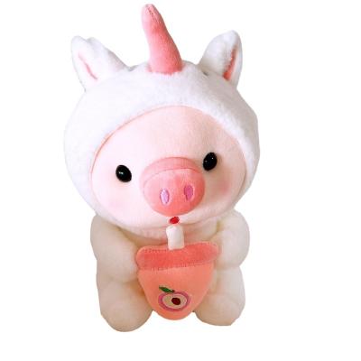 China Eco-friendly Cotton Birthday Gift Pig Present Soft Plush Toy Lovely Toy Valentine Doll Pig Tea Milk PP Cute Plush Material for sale