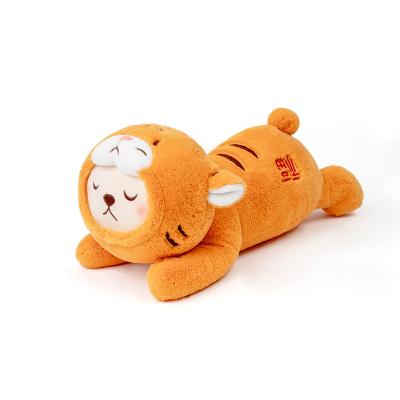 China Wholesale Cute Plush Toy Eco-friendly Material Tiger Stuffed Animal Plush Soft Toy Animal Pillow for sale