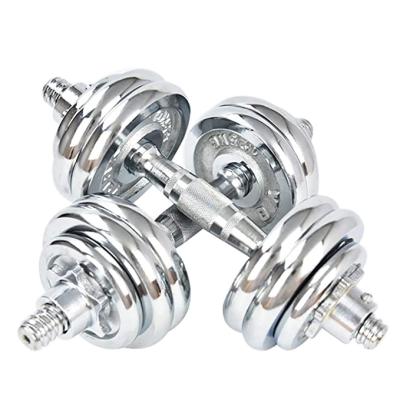 China Fitness Sponge Type Dumbbell Plated Dumbbell Adjustable Dumbbell Set Electroplating Plated Dumbbell for sale