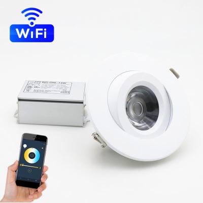 China Residential 12W TDC Adjustable Recessed Dimmable Led Downlight Phone App Control Smart 4 TDC for sale