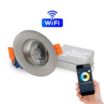 China WIFI CONTROL RENOTE BY APP WIFI smart remote control 360deg rotation 8w 12w recessed CCT dimmable adjustable led downlight for sale