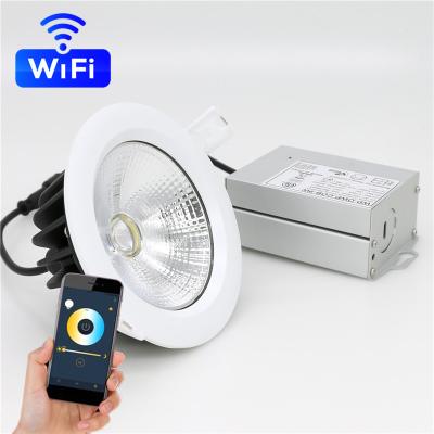 China Downlights ETL Listing Smart WIFI Dimmable IP65 Remote Control Waterproof Recessed Downlight for sale