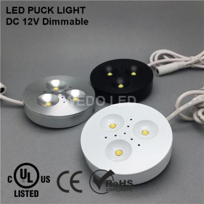 China Surface / Recessed Mounted 12 Volt Cabinet Led Lights , Backup 12V Solar Battery Power Supply Under Puck Lights for sale