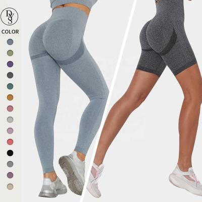 China Custom Logo Women High Waist Workout Breathable Sport Seamless Pants Shapes Crac! crack! Butt Lift Proof Gym Yoga Squat Leggings for sale