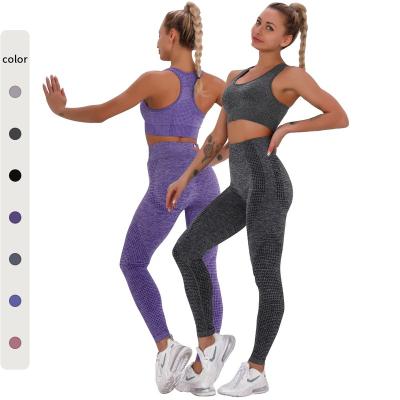 China Wholesale Women's Breathable Seamless Popular Quick Dry Bra Waist Sports Lift Up High Leggings Sportswear Yoga Sets for sale